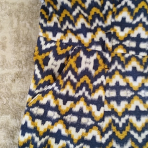 Mlle Gabrielle Collared Button Up Dress PL Navy White Mustard Yellow - Picture 10 of 16